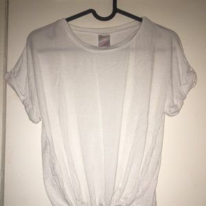 drawstring white top